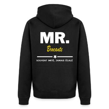 MR. souvent imité, jamais égalé Brocante - Veste à capuche bio Premium Unisexe - noir - Dos - Nico (187cm)