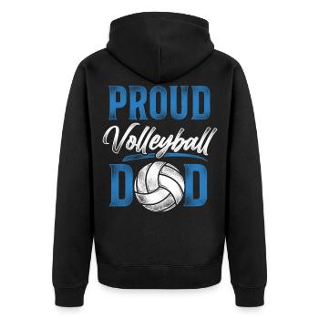 Volleyball Player Team Dad Father - Unisex Premium Organic Zip Hoodie - black - Back - Nico (187cm)