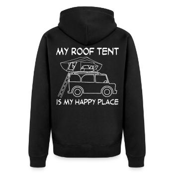 Dachzelt Dachzelten Camping Offroad - Unisex Premium Bio Zip Hoodie - Schwarz - Hinten - Nico (187cm)