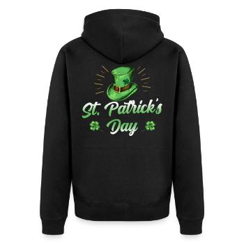 Saint-Patrick irlandais Fête de la Saint-Patrick Irlande - Veste à capuche bio Premium Unisexe - noir - Dos - Nico (187cm)