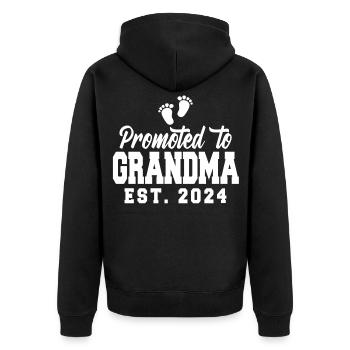 Promu grand-mère 2024 - Veste à capuche bio Premium Unisexe - noir - Dos - Nico (187cm)