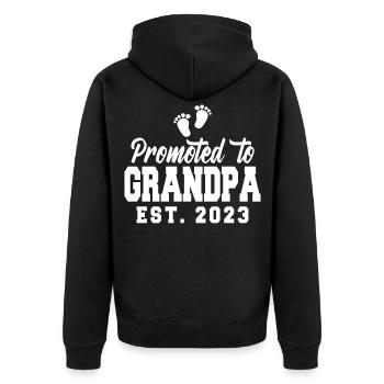 Promu grand-père 2023 - Veste à capuche bio Premium Unisexe - noir - Dos - Nico (187cm)