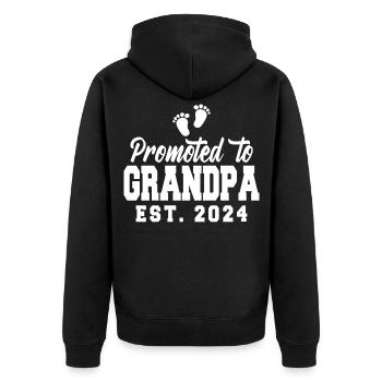Promu grand-père 2024 - Veste à capuche bio Premium Unisexe - noir - Dos - Nico (187cm)
