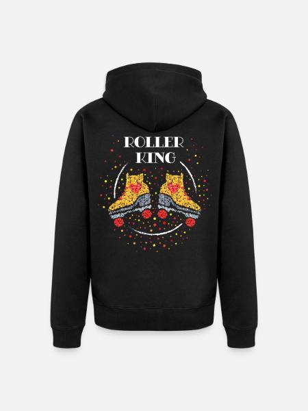 Roller King Roller Patins à roulettes Roller Skating - Veste à capuche bio Premium Unisexe - noir