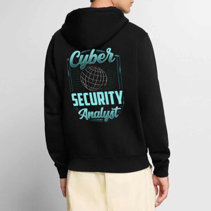 Cybersecurity Analyst Hack Hacker IT Sicherheit Unisex Premium Bio Zip Hoodie