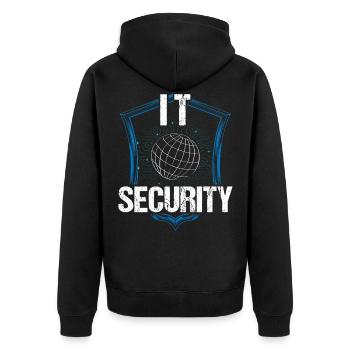 It Security Hack Hacker Hacking Cybersecurity - Unisex Premium Organic Zip Hoodie - black - Back - Nico (187cm)