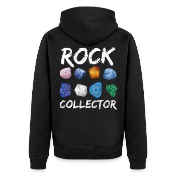 Stone Collector Geology Geology Student Geologist - Unisex Premium Organic Zip Hoodie - black - Back - Nico (187cm)