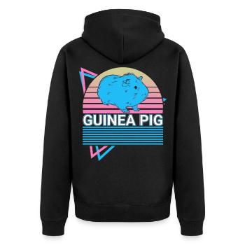 Cochon d’Inde Rétro - Veste à capuche bio Premium Unisexe - noir - Dos - Nico (187cm)