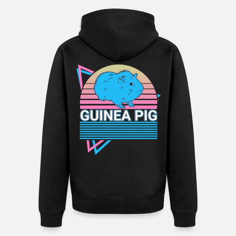 Cochon d’Inde Rétro - Veste à capuche bio Premium Unisexe - noir