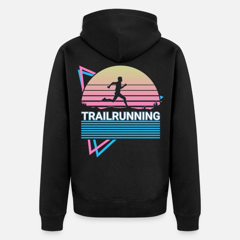 Trail Running Trail Runner Rétro - Veste à capuche bio Premium Unisexe - noir