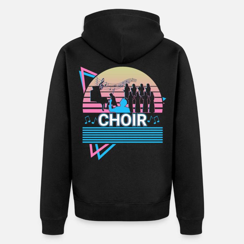 Chorgesang Retro - Unisex Premium Bio Zip Hoodie - Schwarz