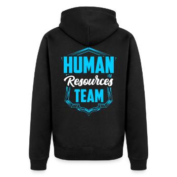 Team Human Resources HR Hr Personnel - Unisex Premium Organic Zip Hoodie - black - Back - Nico (187cm)