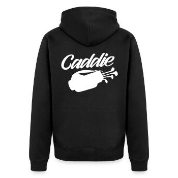 Caddie Golfer Golf Golf Profession - Unisex Premium Organic Zip Hoodie - black - Back - Nico (187cm)