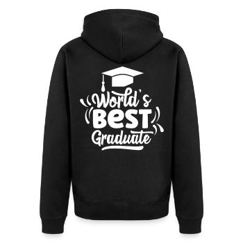 Meilleurs diplômés de la fête de remise des diplômes au monde - Veste à capuche bio Premium Unisexe - noir - Dos - Nico (187cm)