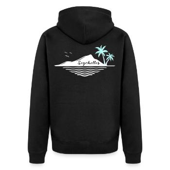 Seychelles Palmiers Île Sea Dream Vacances Souvenir - Veste à capuche bio Premium Unisexe - noir - Dos - Nico (187cm)