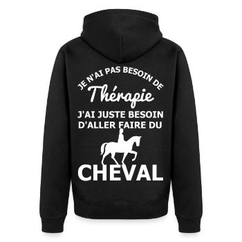 Thérapie Cheval - Veste à capuche bio Premium Unisexe - noir - Dos - Nico (187cm)