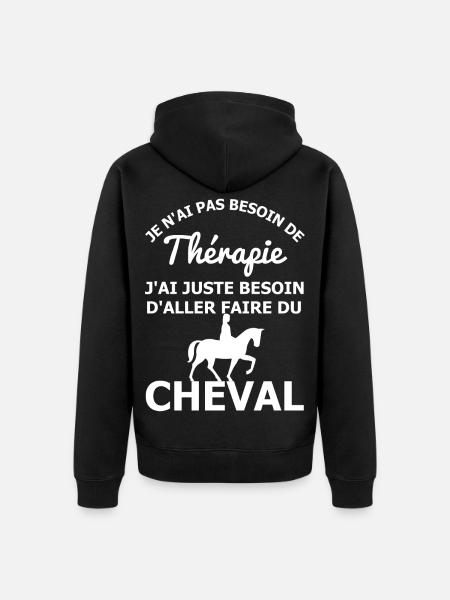 Thérapie Cheval - Veste à capuche bio Premium Unisexe - noir