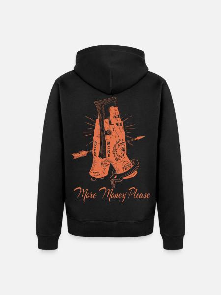 More money please - Unisex Premium Organic Zip Hoodie - black