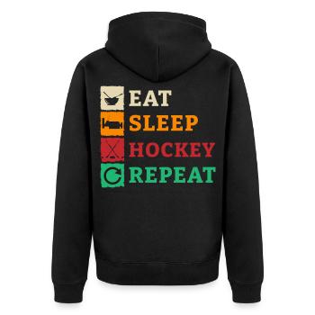 Hockey sur glace Hockey Joueur de hockey sur glace Équipe de hockey sur glace - Veste à capuche bio Premium Unisexe - noir - Dos - Nico (187cm)