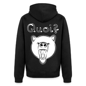 Ours Grizzli avec QUOI? - brillant - Veste à capuche bio Premium Unisexe - noir - Dos - Nico (187cm)