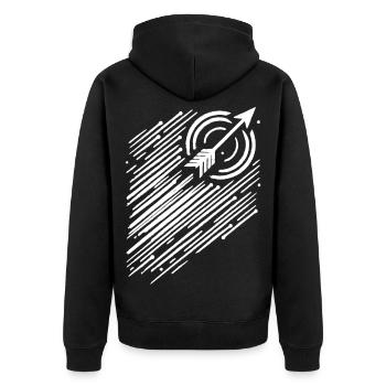 bogensport bogenschütze bsv bogenschießen bogen - Unisex Premium Bio Zip Hoodie - Schwarz - Hinten - Nico (187cm)