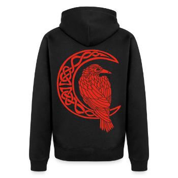 Le corbeau rouge et la lune - Veste à capuche bio Premium Unisexe - noir - Dos - Nico (187cm)