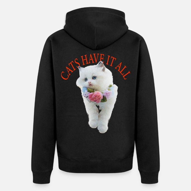 Chat impertinent - Veste à capuche bio Premium Unisexe - noir