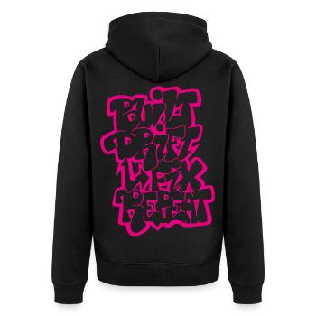 Built Drift Fix Repeat 03 - Unisex Premium Organic Zip Hoodie - black - Back - Nico (187cm)