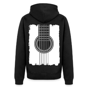 Gitarrenposter Graffiti-Stil - Unisex Premium Bio Zip Hoodie - Schwarz - Hinten - Nico (187cm)
