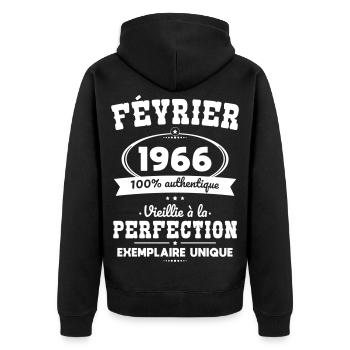 60th Anniversary - February 1966 Perfection - Unisex Premium Organic Zip Hoodie - black - Back - Nico (187cm)