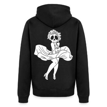 Fantôme de Marylin Monroe - Veste à capuche bio Premium Unisexe - noir - Dos - Nico (187cm)