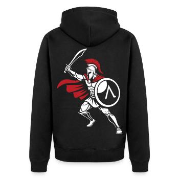 Guerrier Spartiate Épée Mascotte Spartan Strike - Veste à capuche bio Premium Unisexe - noir - Dos - Nico (187cm)
