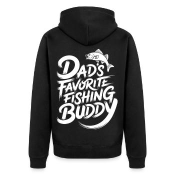 Dad's Favorite Fishing Buddy - Unisex Premium Organic Zip Hoodie - black - Back - Nico (187cm)