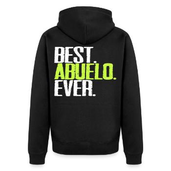 Best Abuelo Ever Opa Spanisch Spruch Retro Vintage - Unisex Premium Bio Zip Hoodie - Schwarz - Hinten - Nico (187cm)