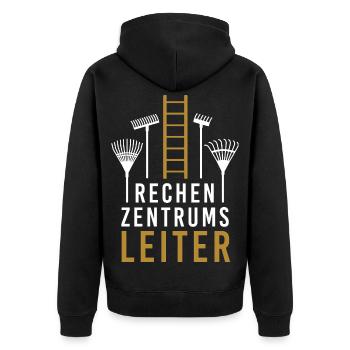 Rechenzentrumsleiter Computer EDV PC IT Nerd - Unisex Premium Bio Zip Hoodie - Schwarz - Hinten - Nico (187cm)