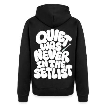 Schlagzeug – Quiet Was Never in the Setlist - Unisex Premium Bio Zip Hoodie - Schwarz - Hinten - Nico (187cm)