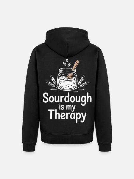 Sauerteig-Therapie-T-Shirt - Unisex Premium Bio Zip Hoodie - Schwarz