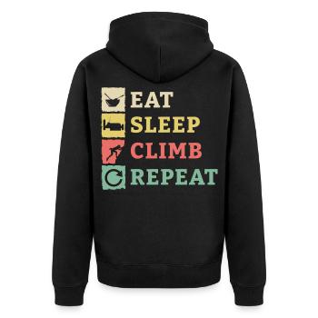 Boulder Climbing Mountaineering Rock Climbing Gift - Unisex Premium Organic Zip Hoodie - black - Back - Nico (187cm)