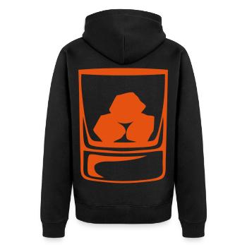 glass whiskey apero alcohol - Unisex Premium Organic Zip Hoodie - black - Back - Nico (187cm)