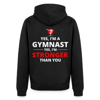 Gymnastics Gymnast Backflip Tumbling Acrobatics - Unisex Premium Organic Zip Hoodie - black - Back - Nico (187cm)