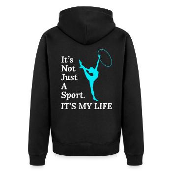 Gymnastics Gymnast Backflip Tumbling Acrobatics - Unisex Premium Organic Zip Hoodie - black - Back - Nico (187cm)