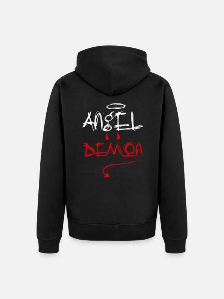 Angel and demon - Unisex Premium Organic Zip Hoodie - black