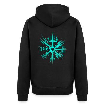 Vegvisir viking symbole nordique - Veste à capuche bio Premium Unisexe - noir - Dos - Nico (187cm)