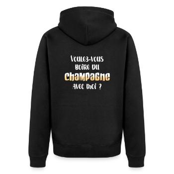 Voulez-vous boire du avec moi ? - Veste à capuche bio Premium Unisexe - noir - Dos - Nico (187cm)