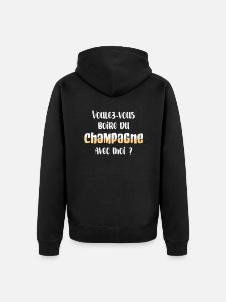 Voulez-vous boire du avec moi ? - Veste à capuche bio Premium Unisexe - noir
