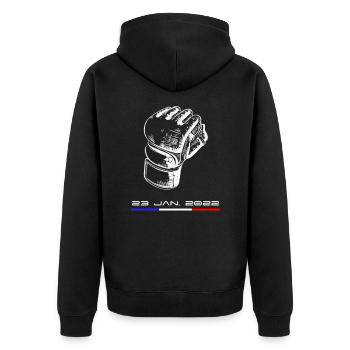 MMA France - 23 January 2022 - Unisex Premium Organic Zip Hoodie - black - Back - Nico (187cm)