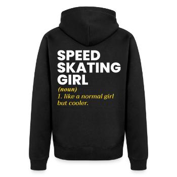 Eisschnelllauf Mädchen Eiskunstläufer Schlittschuh Wintersport - Unisex Premium Bio Zip Hoodie - Schwarz - Hinten - Nico (187cm)