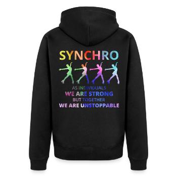 Synchro Synchron Eiskunstlauf Eiskunstläufer - Unisex Premium Bio Zip Hoodie - Schwarz - Hinten - Nico (187cm)