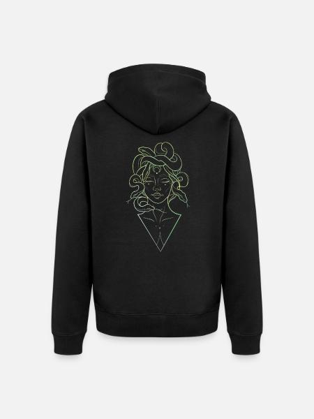 Medusa lineart - Unisex Premium Organic Zip Hoodie - black