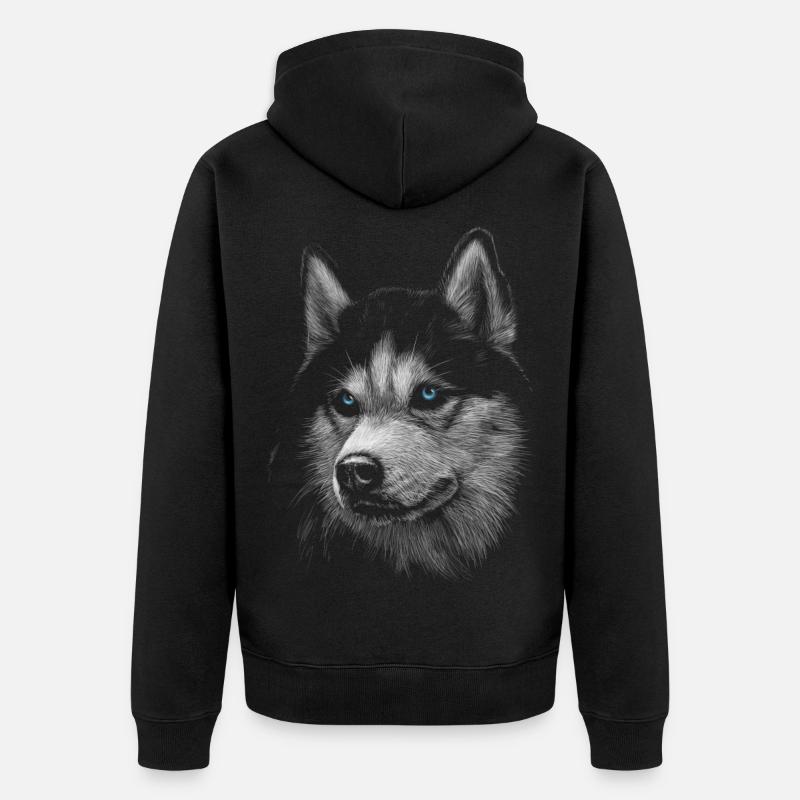 Husky - Unisex Premium Bio Zip Hoodie - Schwarz